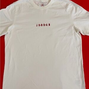 Jordan White Tee with Red Logo